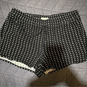 LOFT Black and White Patterned Athletic Shorts